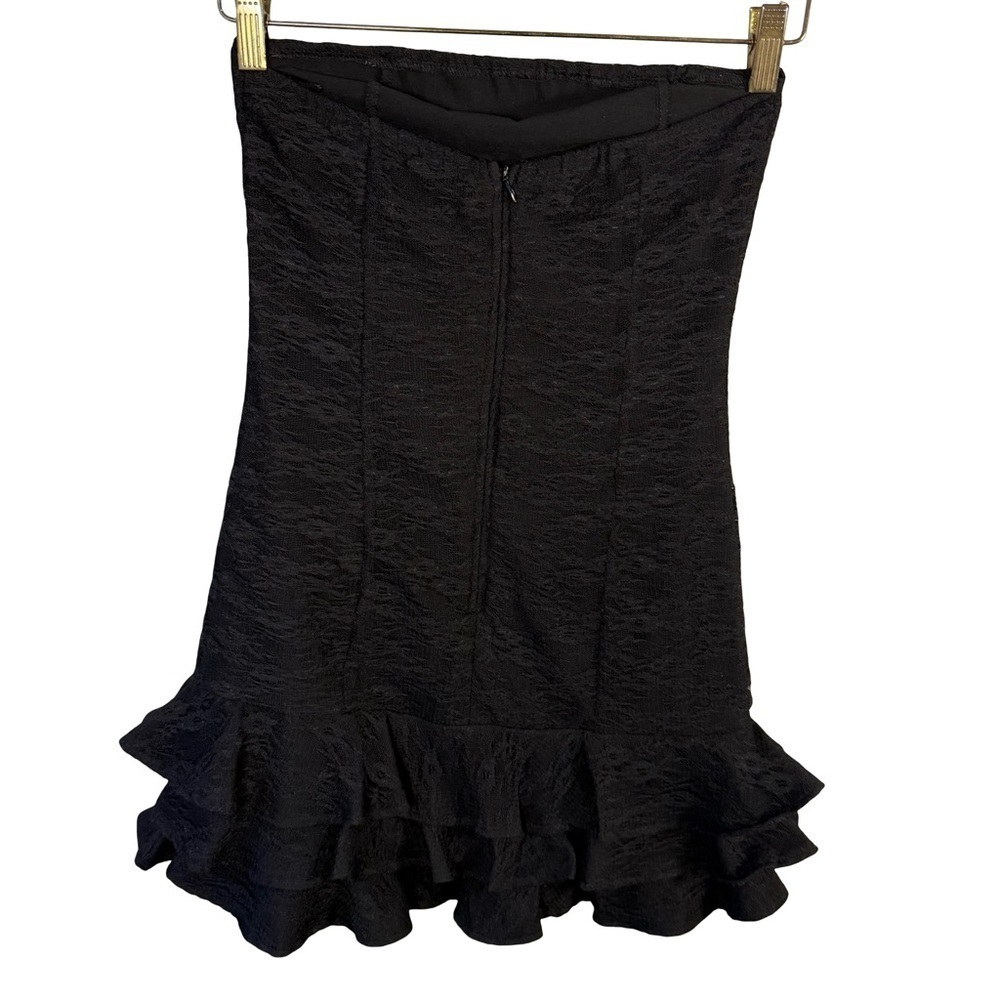 Urban Behavior Black Lace Strapless Micro Mini Dress Size M Y2K Clubwear - Picture 3 of 13